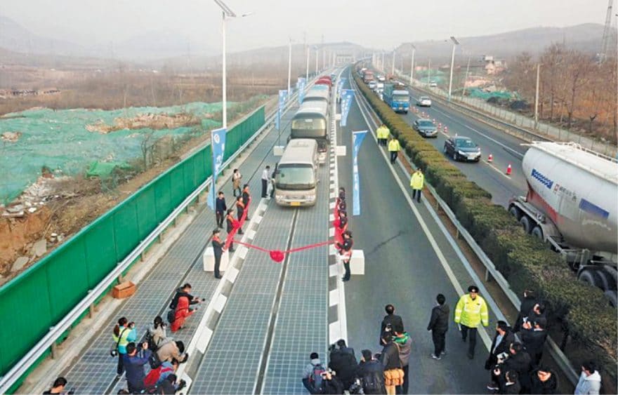 Solar surface on a China road (Source: www.news.cn) | Solar Roadways