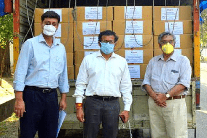 Legrand India Team with Ration Kits