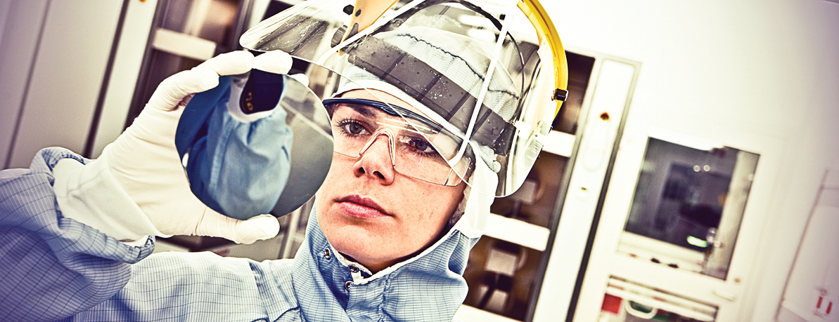 Silicon Wafer Under Cleanroom Fabrication