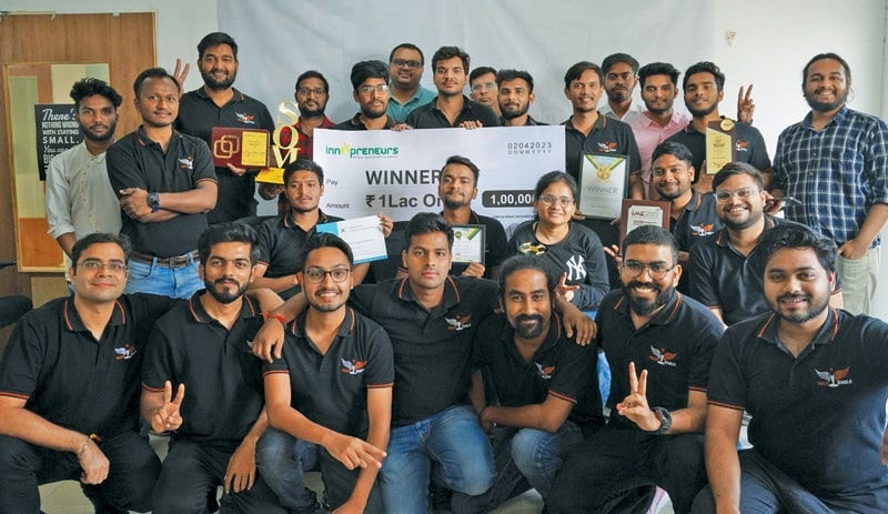 The TechEagle team after winning an award