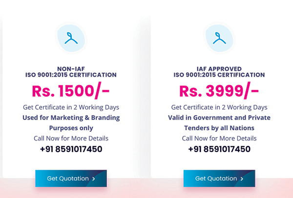 Fig. 1: ISO price chart (Source: https://isoconsultancy.in) 