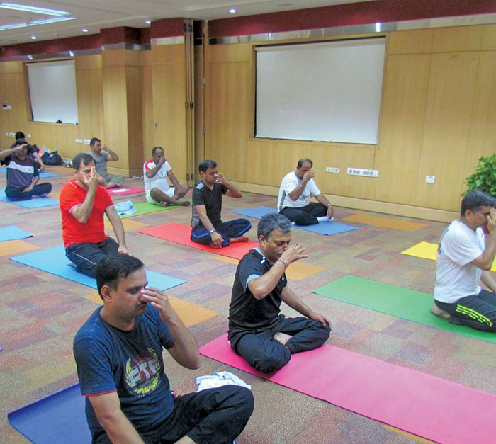 Sanjay Gupta doing Yoga