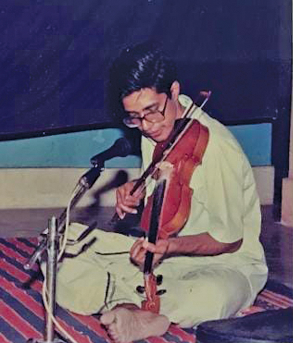 Prof. Kamakoti playing violin